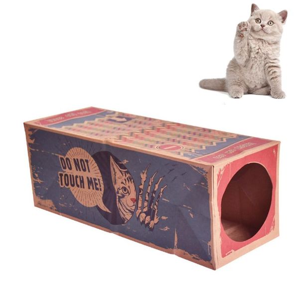 

cat toys foldable kraft paper tunnel cave hide and seek hiding sneaking watching pet supplies interactive accesorios