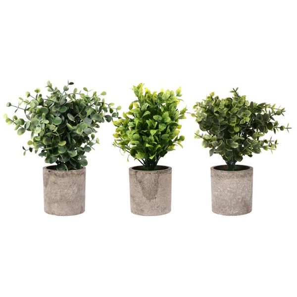 

3pcs small simulation plants faux artificial bonsai for deskdecorative flowers & wreaths