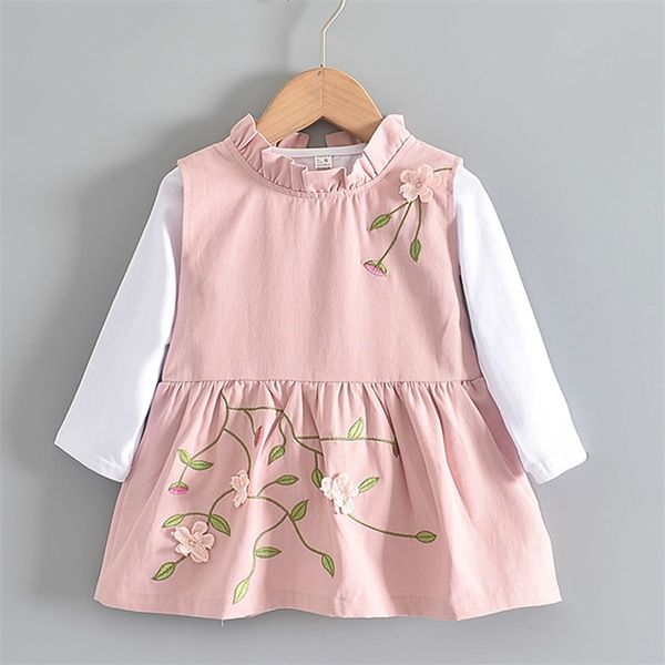 Melario Newborn Baby Dress New Autumn Toddler Girls Stawberry Princess Abiti Sweet Ruffles Abbigliamento Casual Kids Dress 210412