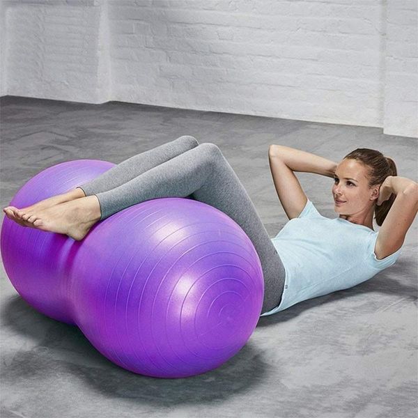 

95*40cm professional yoga peanut ball fitness exercise equipment fit women gym anti-burst pilates 3 color balls