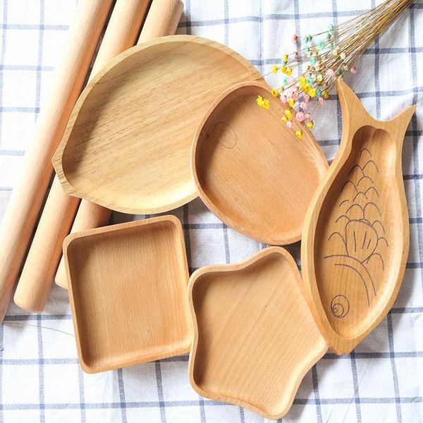 

kitchen storage & organization cute wood dinner plate kids food fruit dessert dish tray child baby serving platter dinnerware snack pizza br