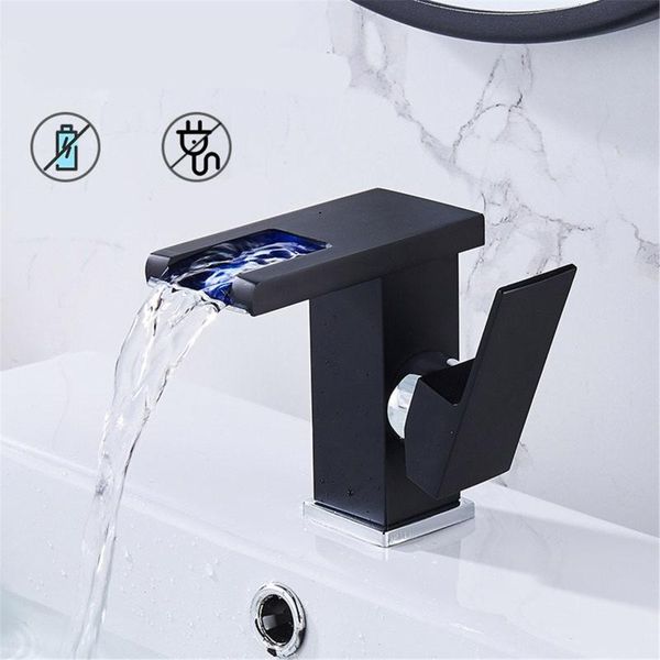 

bathroom sink faucets waterfall led basin faucet glass brass made 97bb