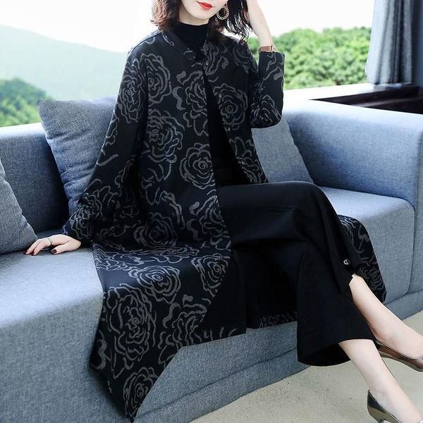 

women's trench coats 2021 coat mid-length elegant temperament loose overcoat oversize 5xl spring autumn, Tan;black