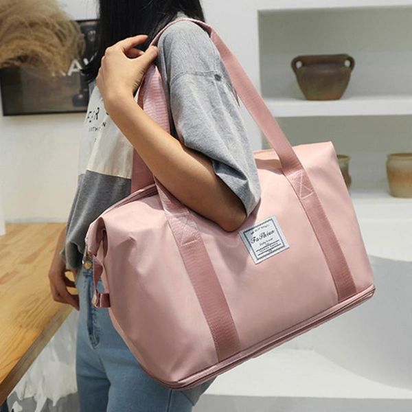 

outdoor bags foldable large capacity women gym shoulder bag training travel handle handbag yoga sport crossbody tote