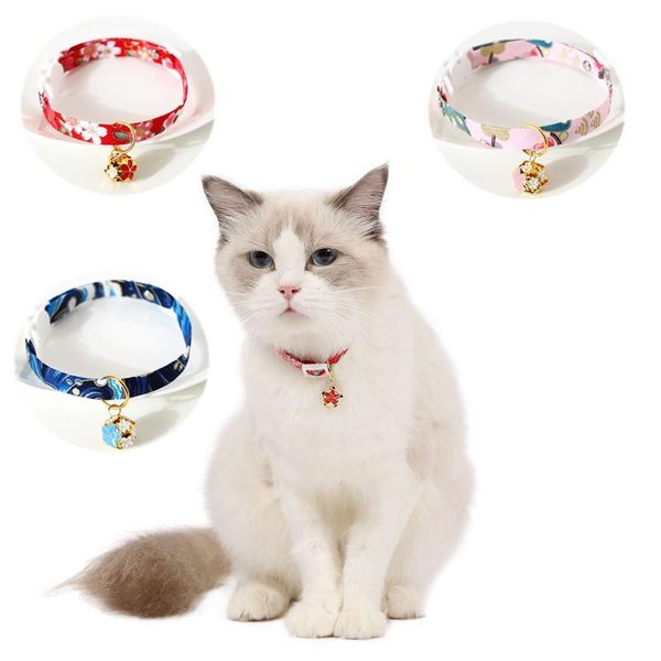 

cat collars & leads collar cute flower hollow bell japanese necklace can be debugged puppy kitten pet bow tie accessories