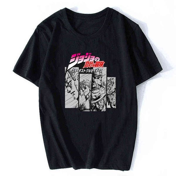 Jojos Bizarre Adventure Vintage Männer Manga T-shirt Harajuku Streetwear Baumwolle Camisetas Hombre Männer Vaporwave Japan Anime Hemd G220223