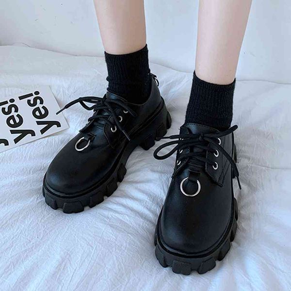 

sandals dropship female lace up metal platform shoes fashion round toe punk women brand cool luxury pumps, Black