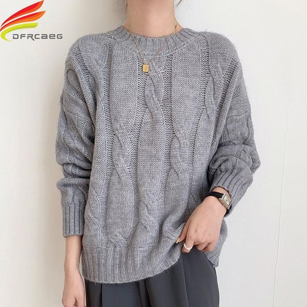 

women's sweaters women 2021 autumn winter clothes korean slim twist pullover knitted sweater jumper thicken warm pull femme, White;black