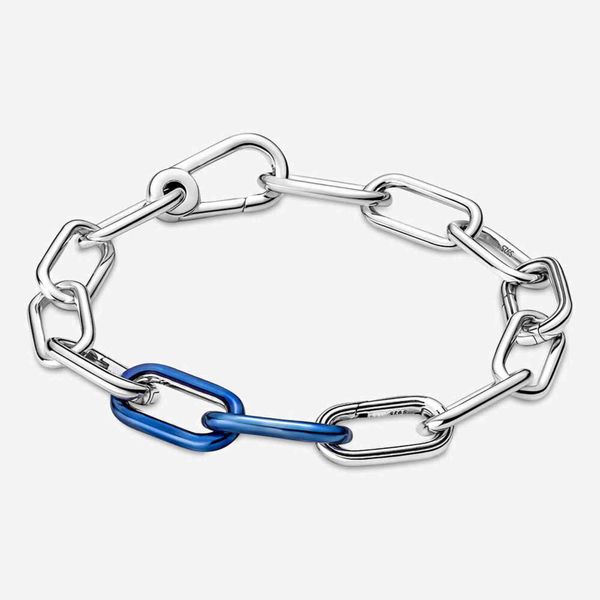 

new me electric 925 sterling silver bead round connector charm double fit original pandora me link chain bracelet jewelry, Golden;silver