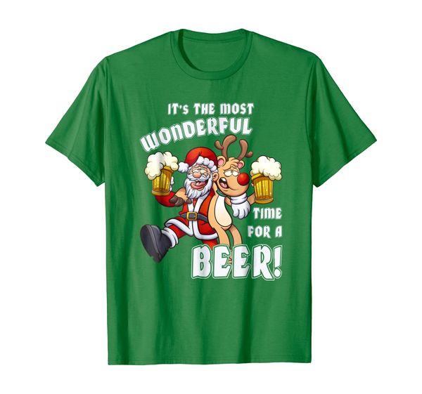 

It' The Most Wonderful Time For A Beer Santa Xmas T-Shirt, Mainly pictures