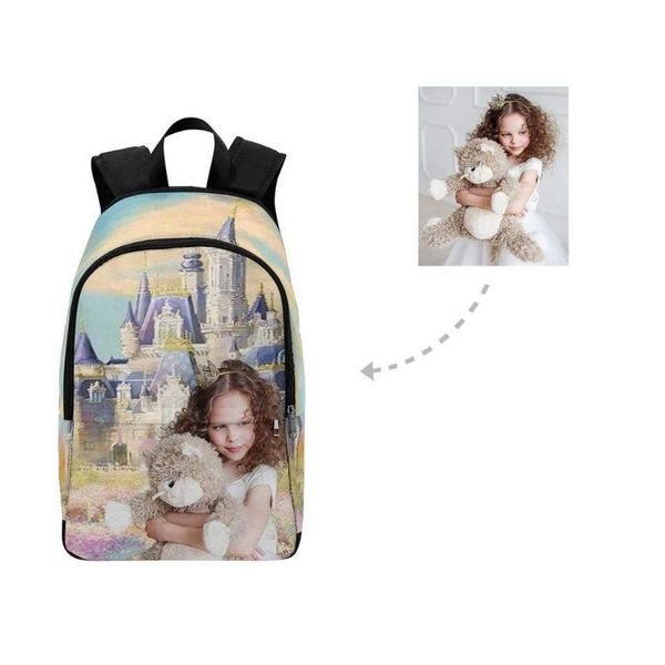 

backpack yes custom men women's back nylon dog print waterproof school bags for children can made only you female