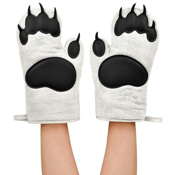 

oven mitts silicone bear insulation gloves portable kitchen baking tools a