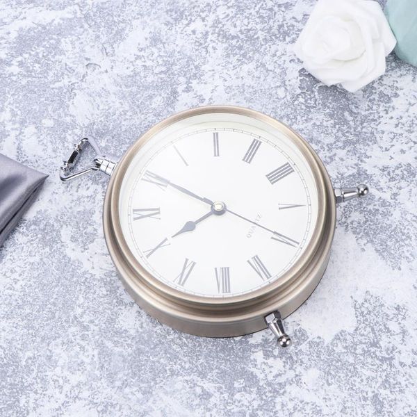 

desk & table clocks metal alarm clock roman numerals bedside silent without battery