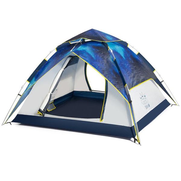 

tents and shelters multipurpose starry sky automatic tent outdoor rainproof 3-4 people camping thickened 210t waterproof oxford cloth liquid