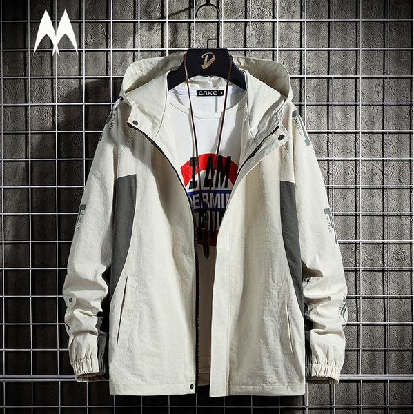 

men's jackets men casual cargo jacket 2021 autumn korean trend thin hooded pockets coat mens fashion patchwork loose plus size 5xl, Black;brown