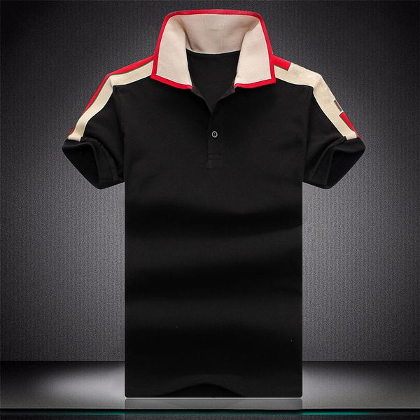 

fashion mens polo t shirts snake embroidery polos bee stripe men high street casual horse tees shirt size m-xxxl, White;black