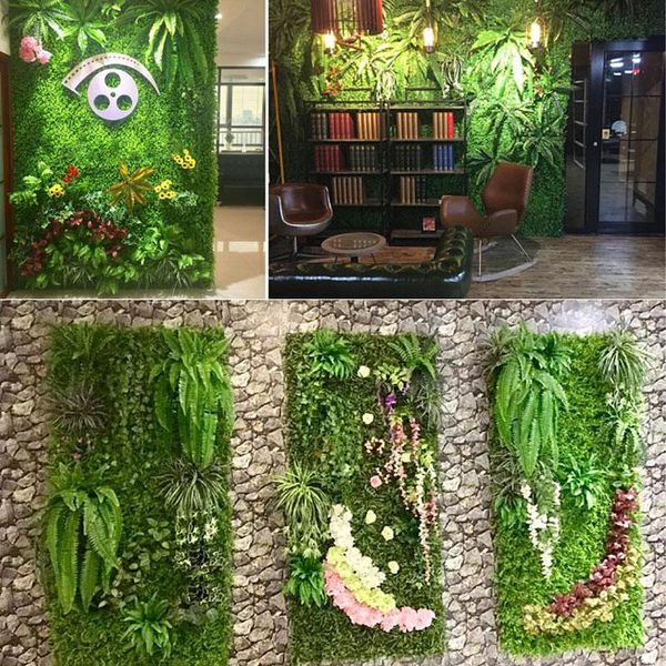 

decorative flowers & wreaths creative artificial grass mat home garden decor simulation plastic fake lawn eucalyptus green plant background