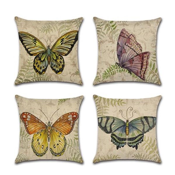 

butterfly dream square cushion cover printed pillowcase waist throw pillow for sofa seat living room decorative 45cm funda cojin cushion/dec
