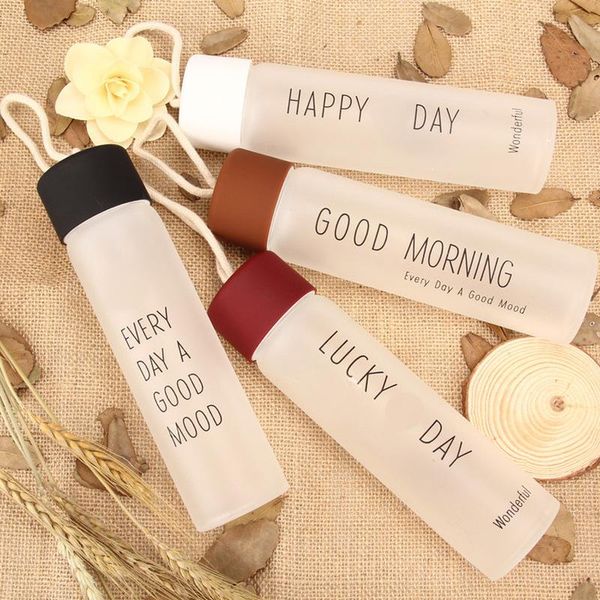

water bottles creative scrub glasses portable stylish simple gift cups handle