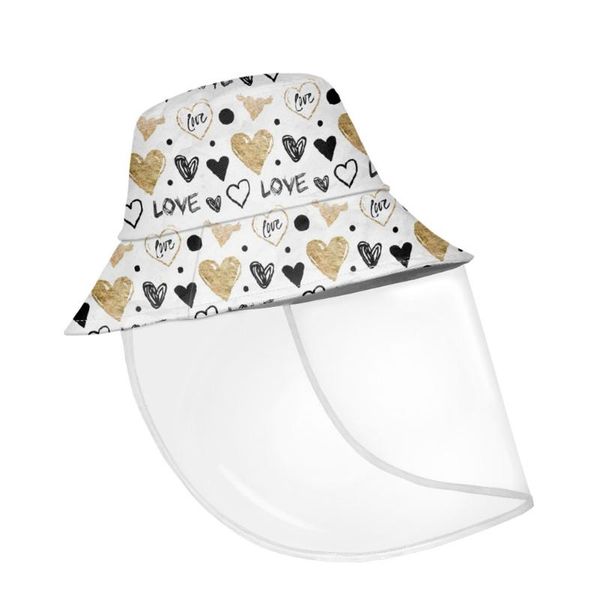 

cloches cute student fisherman hat shield sweet hearbeat pattern girls fashion fishing bucket hats women summer cap custom chapeus, Blue;gray