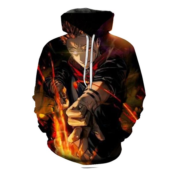 

jujutsu kaisen lovely 3d printed hoodie for men. visual impact party punk gothic round neck. high-quality sweatshirt hoodie., Black