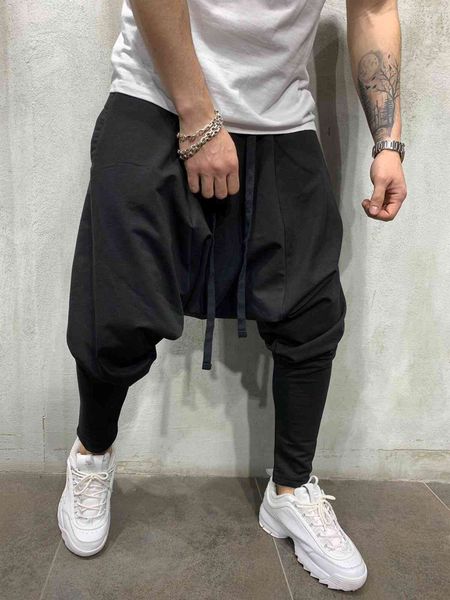 

pants trousers men's hip hop trend in 2021, Black