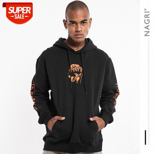 

nagri men's hip-hop loose couple hooded all-match sweater #jd1h, Black