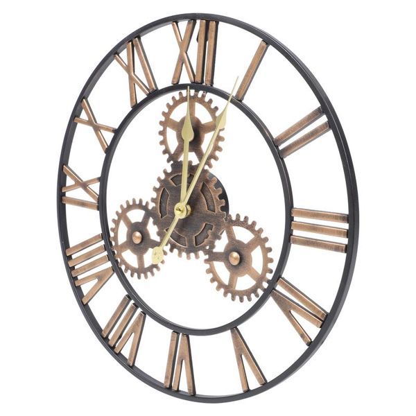 

wall clocks 1pc round clock metal wrought hanging hone office decorative