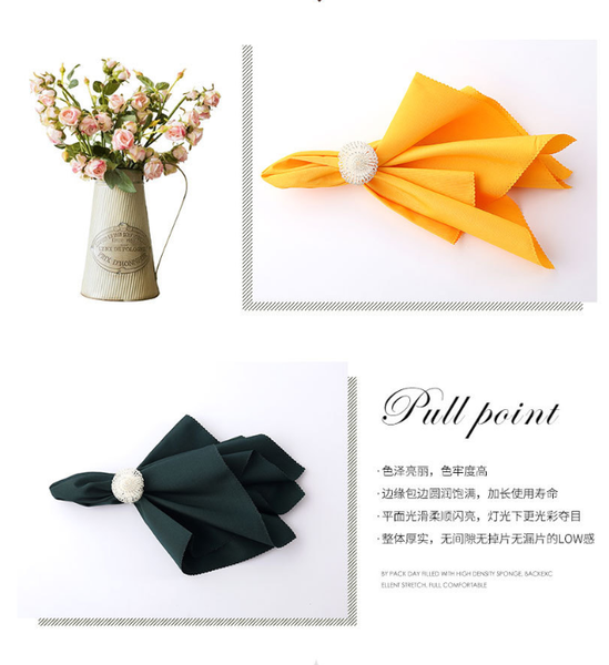 

30pcs napkins napkin table placemats el restaurant wedding banquet thickened solid color mouth cloth cotton