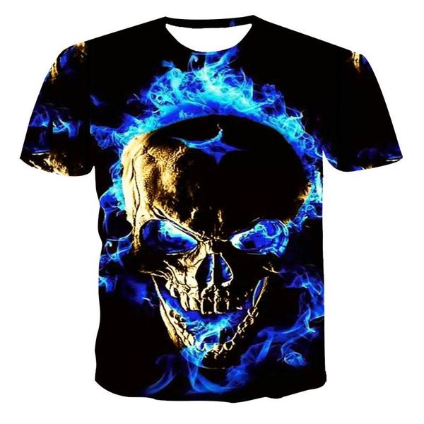 

men's t-shirts fashion summer t-shirt men 2021 3d skull printing breathable streetwear splicing t shirt size xxs-6xl, White;black