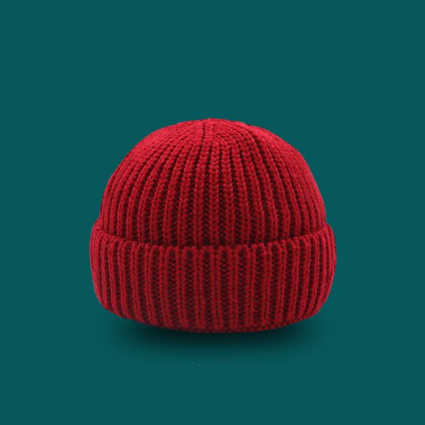 

autumn winter dome knitted cold version curled solid wool candy warm melon skin hat, Black;white