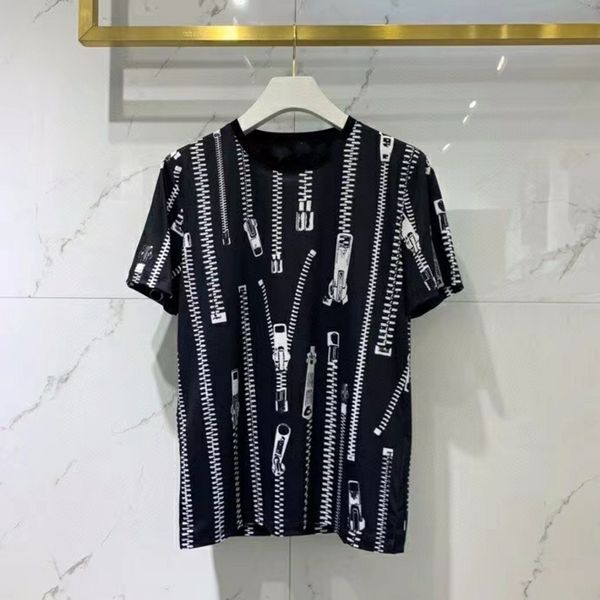 

summer zipper printing 2021 chinese size 3xl tshirts ~ latest fashions mens designer short sleeve t shirts, White;black