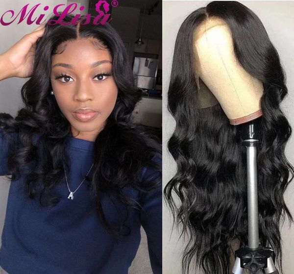 

inch body wave lace front wig for black women 13x6x1 t part brazilian 4x4 closure hd frontal1, Black;brown
