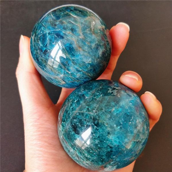 

decorative objects & figurines natural blue apatite sphere mineral quartz balls specimen chakra crystals and stones healing for