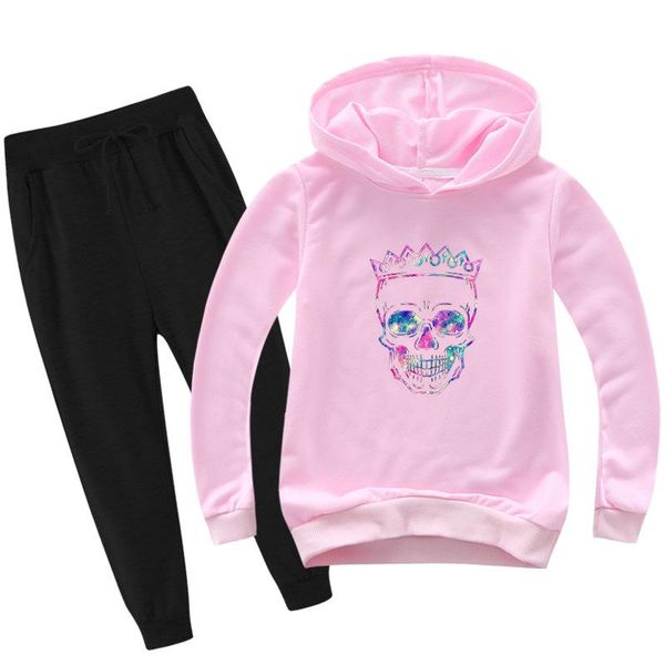 

clothing sets boys/girls children's hoodie set 2-15 years old spring and autumn + pants two-piece sports casual suit, White