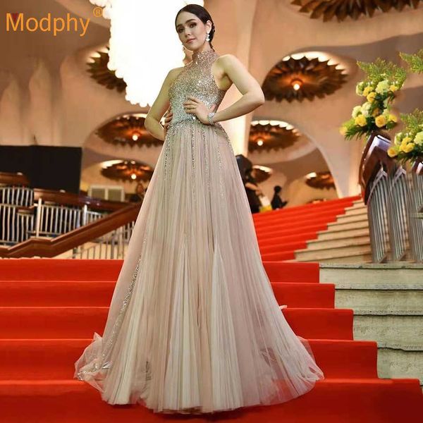 

fashion autumn gradient color pageant dress women's sleeveless o-neck sequined floor vestidos 210527, Black;gray