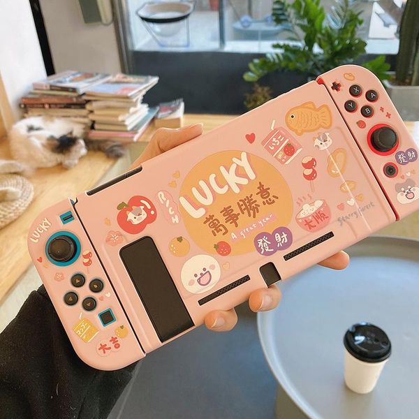 

game controllers & joysticks lucky and happy pink soft protective case shell for switch lite girls cute