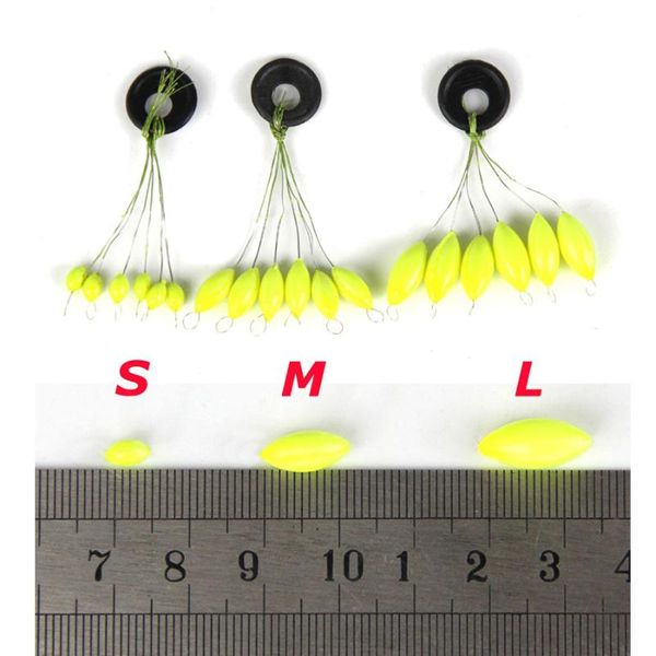 

fishing accessories s m l 3 colors seven-star oval mini float space beans easy use floater gear tool equipment 10sets=60pcs