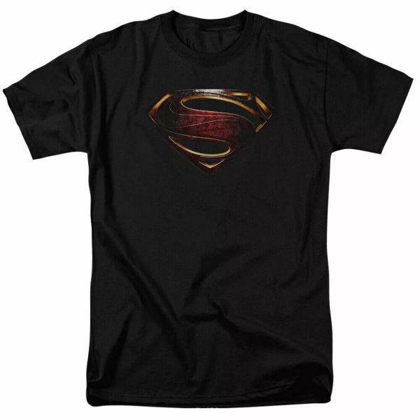 

justice league superman logo t shirt licensed comic book movie tee classic black, White;black