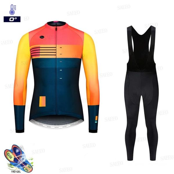

racing sets invernale ciclismo 2021 men winter cycling clothing fashion road bike warm thermal fleece gobikful, Black;blue