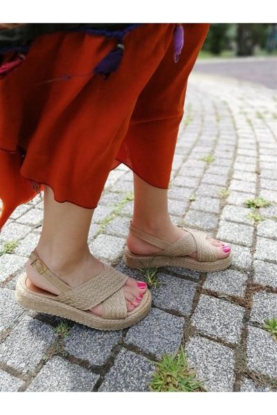 

sandals honeycomb straw thick bottom, Black