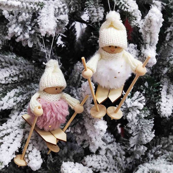 

decorations new plush ball doll ski snowman small pendant christmas tree pendant