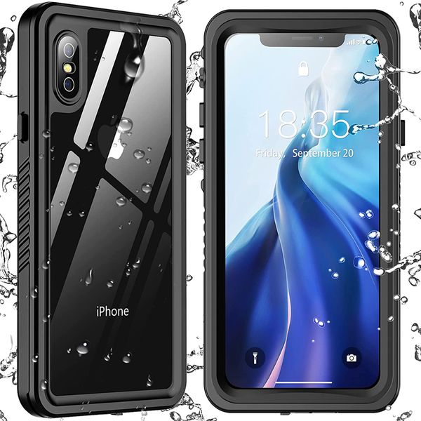 Custodie impermeabili Trasparente IP68 Protettivo per schermo integrato protettivo per tutto il corpo Antiurto antipolvere per iPod Touch 7 iPhone 5 5S SE 8 SE2 6 X XR XS MAX Samsung S8 S9 Plus Nota 9