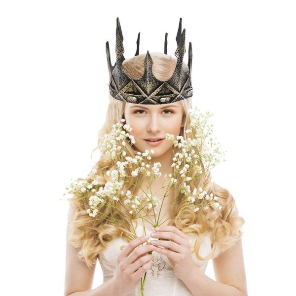 

party hats medieval retro king crown portable lightweight black fine workmanship tiara good appearance headband