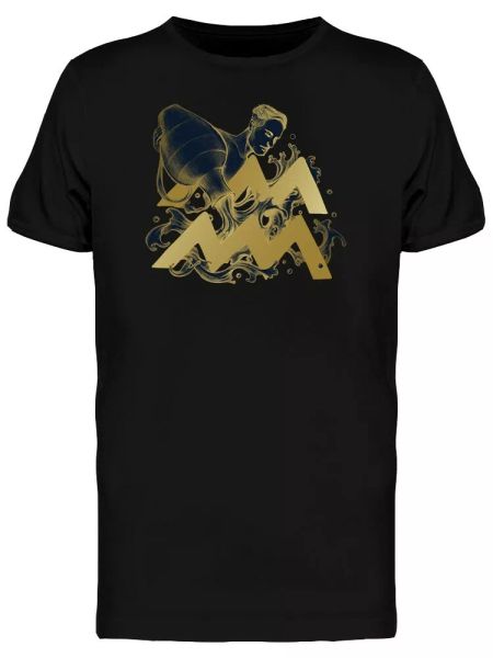

horoscope symbol of aquarius men's tee -image by shutterstock, White;black