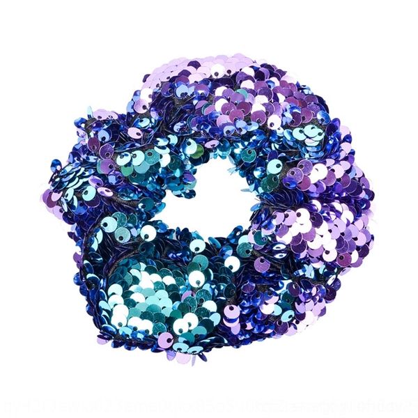 

e3g two color mermaid turned over sequin accessories children's circle rubber band rubber band hair rope elastic hair rope popular jewe, Slivery;white