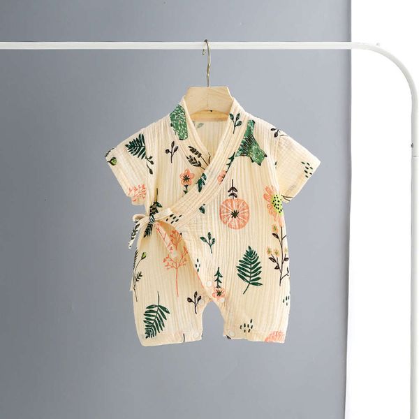 

super cute baby clothes summer thin one-piece for girls and boys gauze children, White