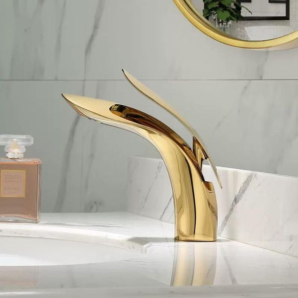 

bathroom sink faucets basin white brass faucet waterfall streamlined design deck mounted cold and mixer taps
