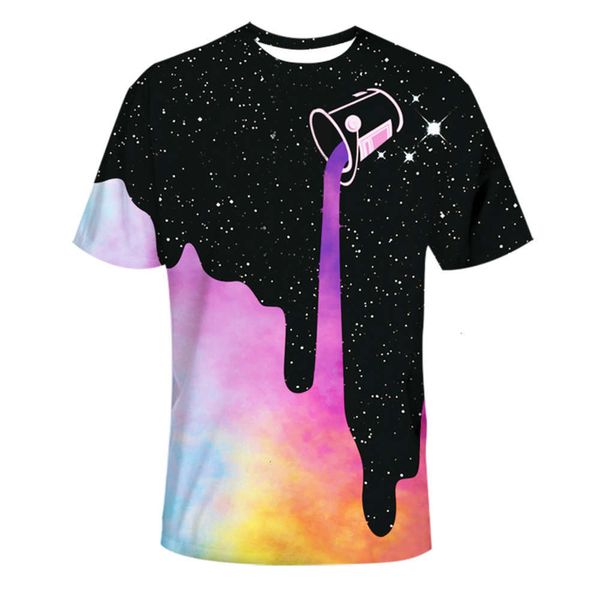 

men's t-shirts digital printing short sleeve round neck 3d star sports t-shirt bjkz, White;black