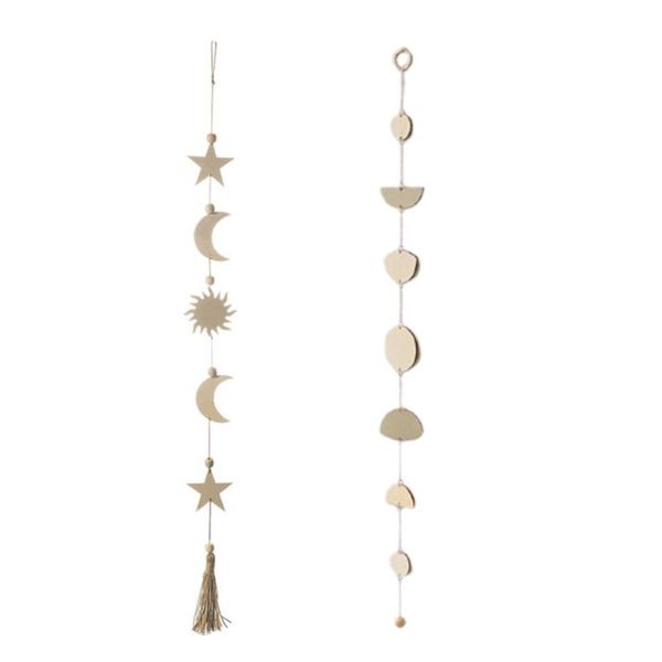 

decorative objects & figurines moon phase wall hanging garland star pendant boho home decoration art ornaments for bedroom living room